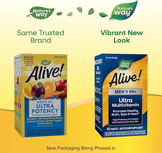 Multivitamínico diario Alive para hombres mayores de 50 años