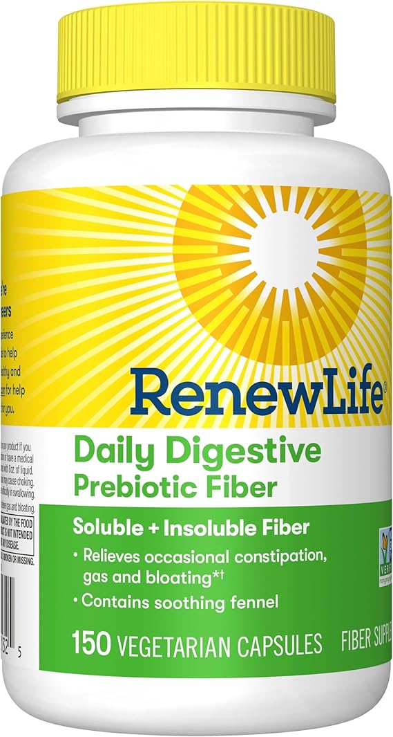 Renew Life DAILY DIGESTIVE PREBIOTIC FIBER 150 CAPSULES