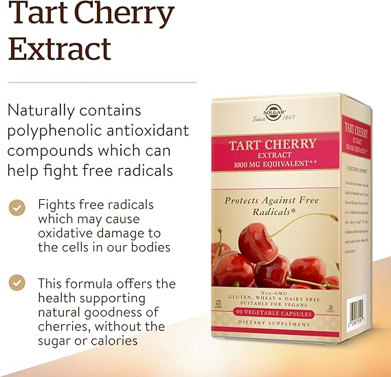 Solgar Tart Cherry 1000 mg Vegetable Capsules 90V cap