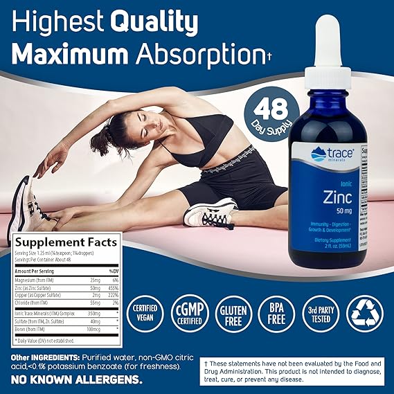 Zinc iónico Trace 50 mg 2 fl oz