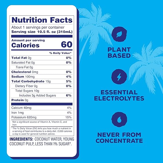 C2O Coconut Water, Hydration Pack 10.5 OZ 8 Pack