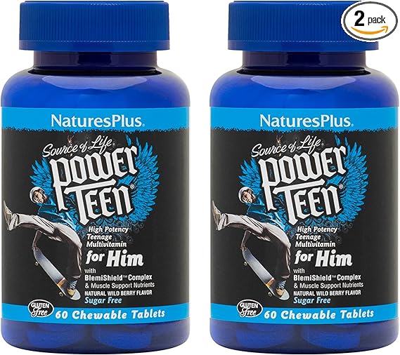 Natures Plus Source Of Life Power Teen For Him Chewable Wild Berry Flavor