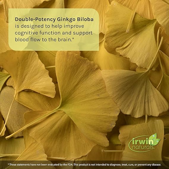 Irwin Naturals Double-Potency Ginkgo Biloba 60 Soft Gels