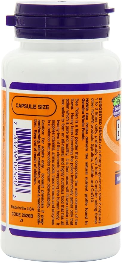 Now Bee Pollen Capsules 500 mg