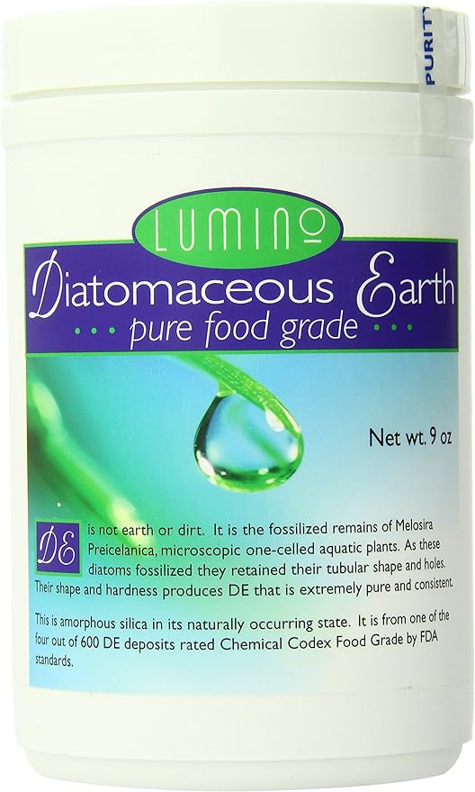 Tierra de diatomeas de agua dulce Lumino Wellness Home, grado alimenticio puro, 9 onzas
