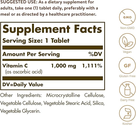 Solgar Vitamin C 1000 mg Tablets 90tablet