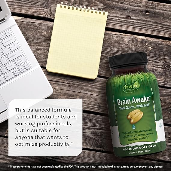 Irwin Naturals Brain Awake 60 liquid Soft Gels