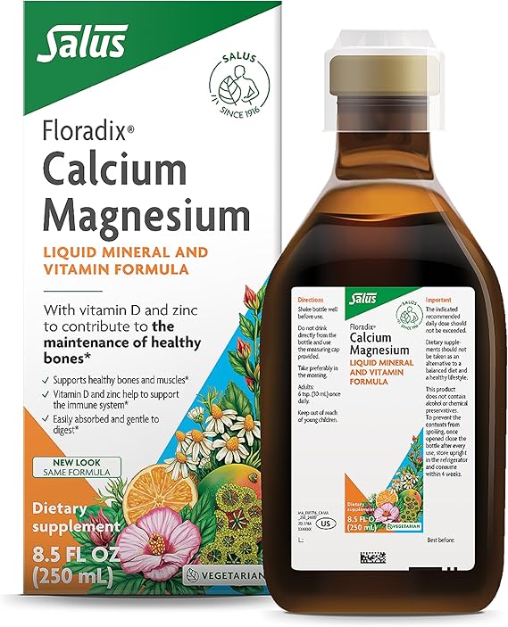 Calcium Magnesium Liquid Herbal & Mineral Supplement 8.5 fl oz