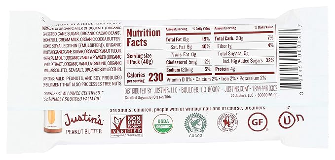 JUSTIN`S Milk Chocolate 1.4 OZ