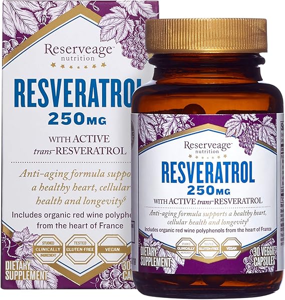 Reserveage Organics, el mejor resveratrol del mundo, 250 mg, 30 cápsulas