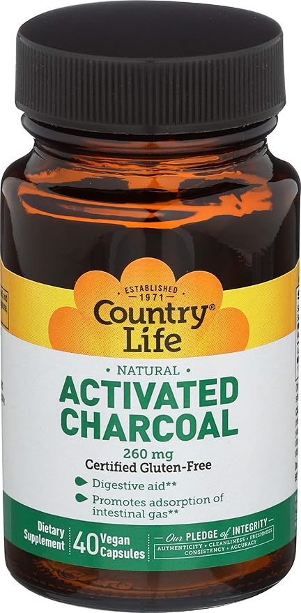 Country Life ACTIVATED CHARCOAL 260MG 40 Capsule