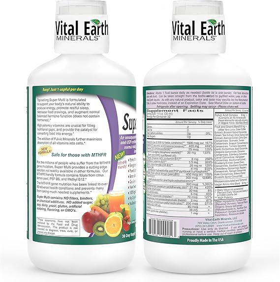Super Multi Liquid Multivitamin With Fulvic Minerals 32 fl oz
