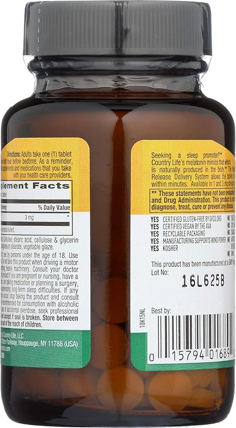 Country Life MELATONIN 3MG 90 Tablet