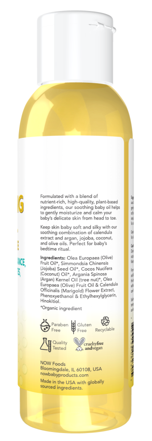 Now SOOTHING BABY OIL-FRAGRANCE FREE 4 OZ