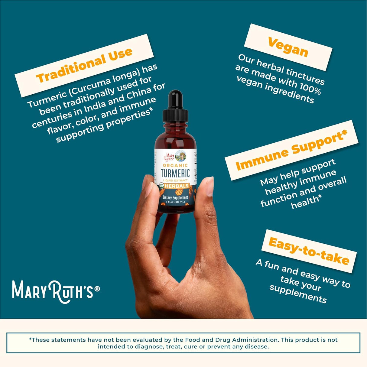 MaryRuth Organics Turmeric Herbal Drops (1 oz)