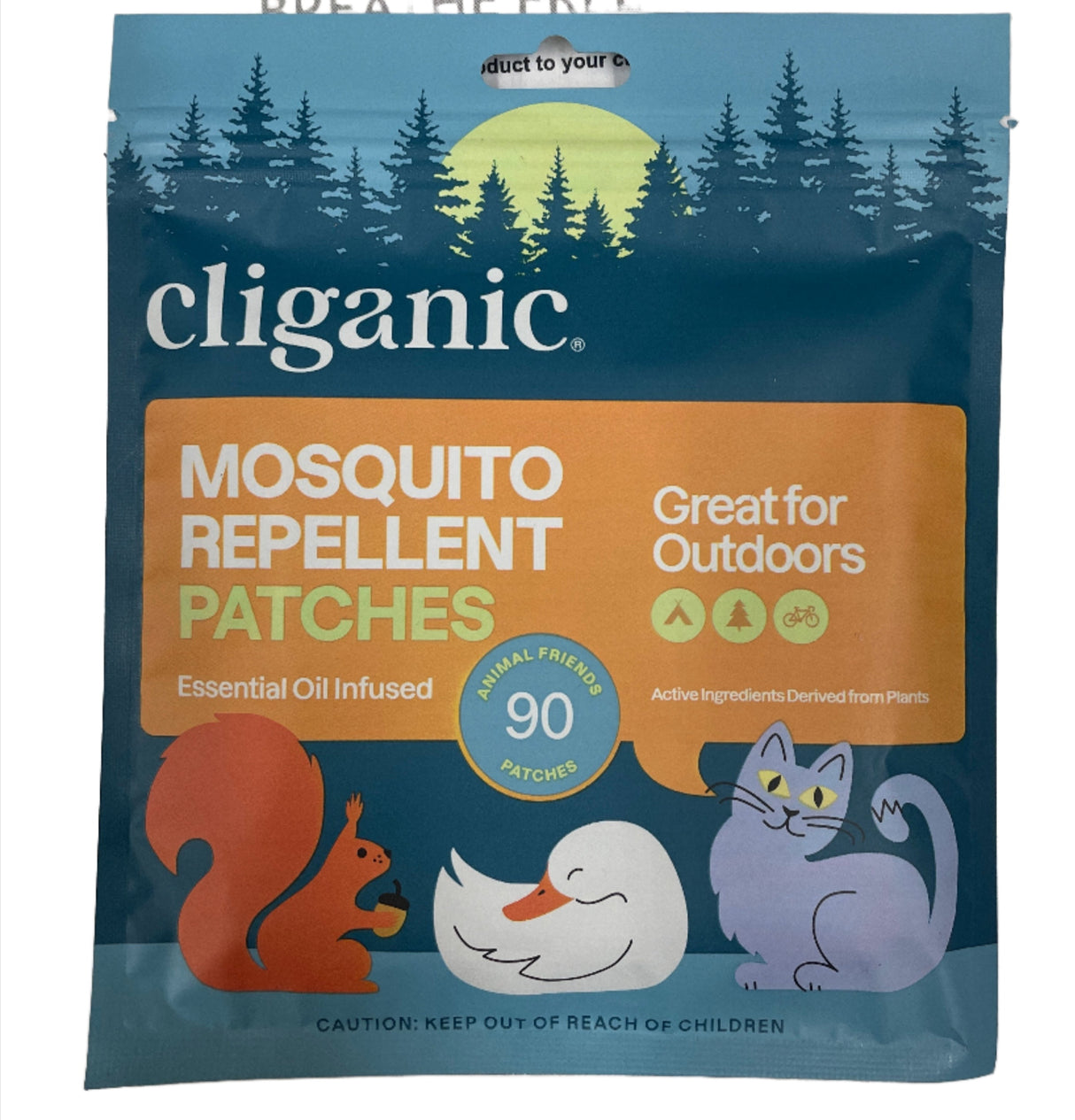 Cliganic Mosquito Repllent Patches Essential Oil Infused Animal Friends Design 90 patches