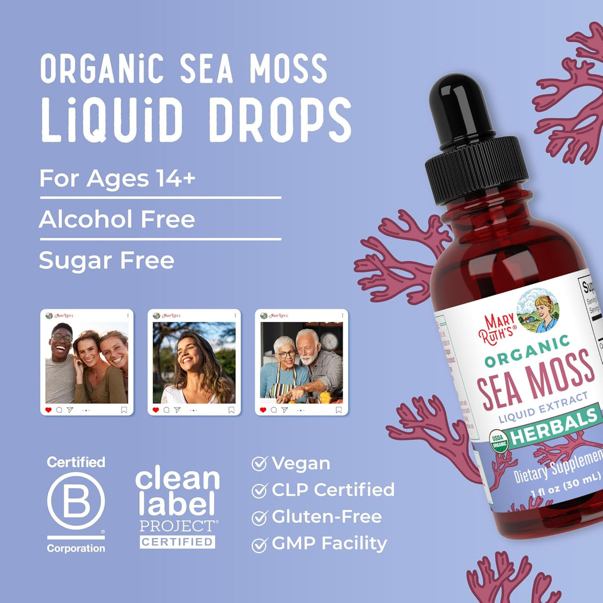 MaryRuth Organic Sea Moss Liquid Drops (1 oz)