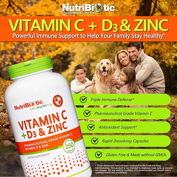 NutriBiotic Vitamina C+D3 y Zinc