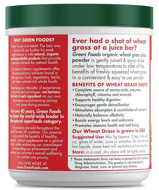 GREEN FOODS CORPORATIONWHEATGRASSSHOT 30 SERVING 5.3OZ