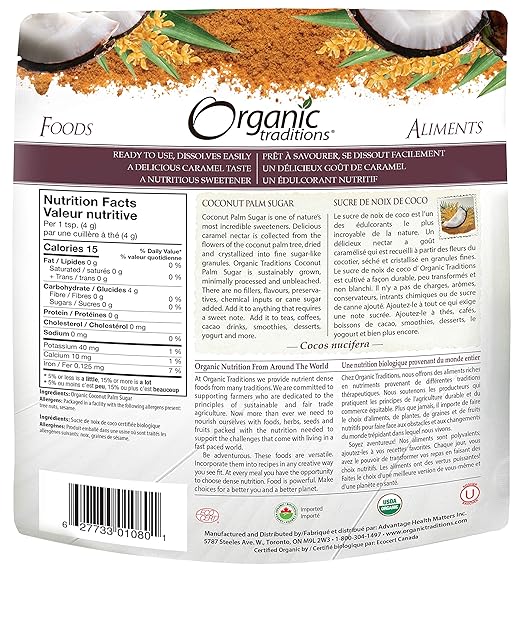 ORGANIC TRADITIONS COCONUT PALM SUGAR 8OZ
