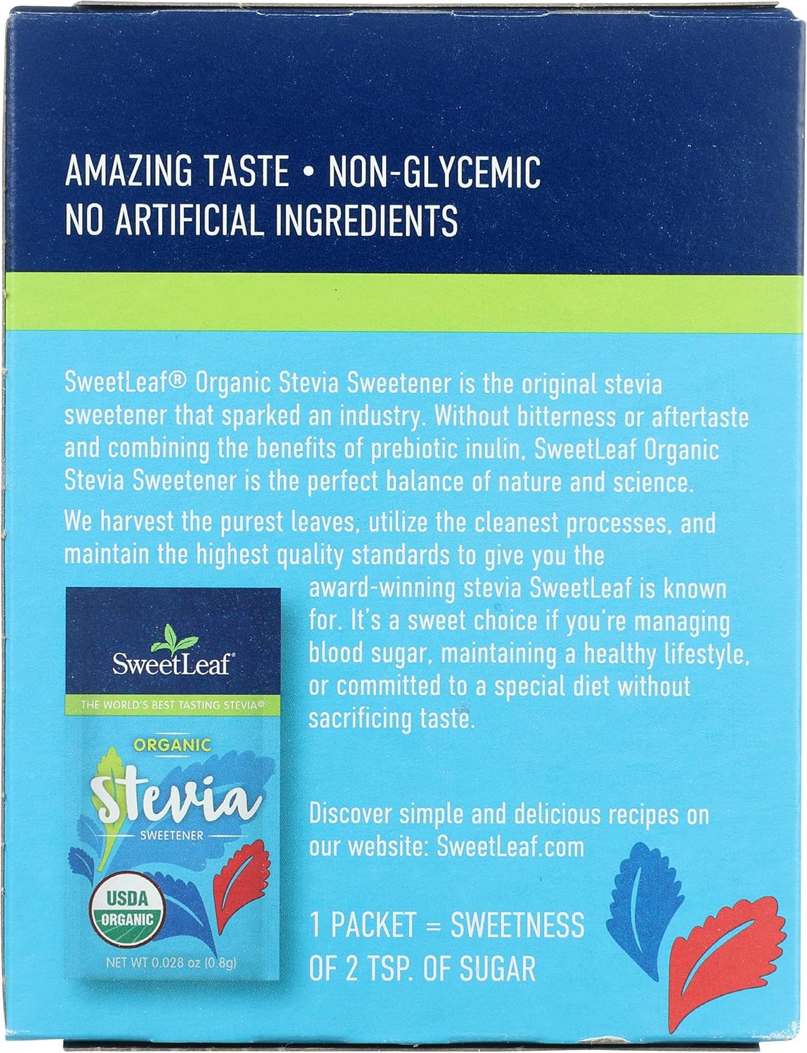 SWEET LEAF Organic Stevia Sweetener 70 CT