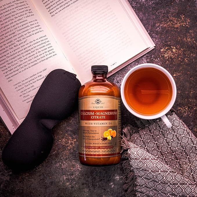 Solgar Liquid Calcium Magnesium Citrate with Vitamin D3 - Natural Orange-Vanilla Flavor 16 ozliquid