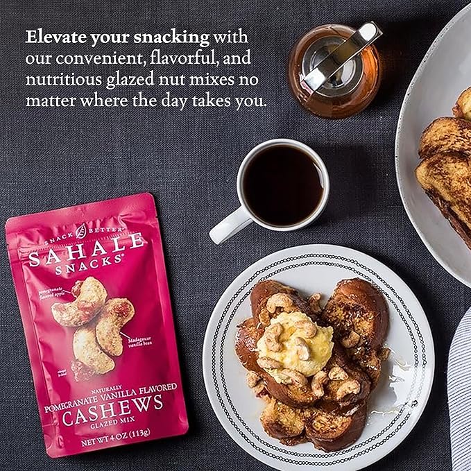 SAHALE SNACKS Cashews With Pomegranate & Vanilla 4 OZ