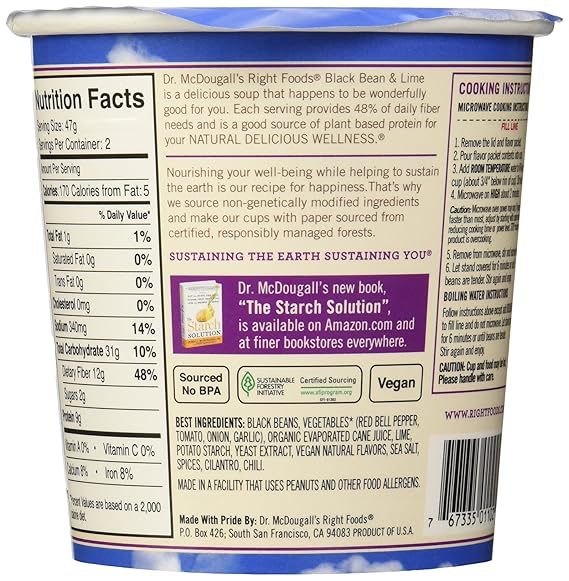 DR. MCDOUGALL`S Black Bean & Lime 3.4 OZ