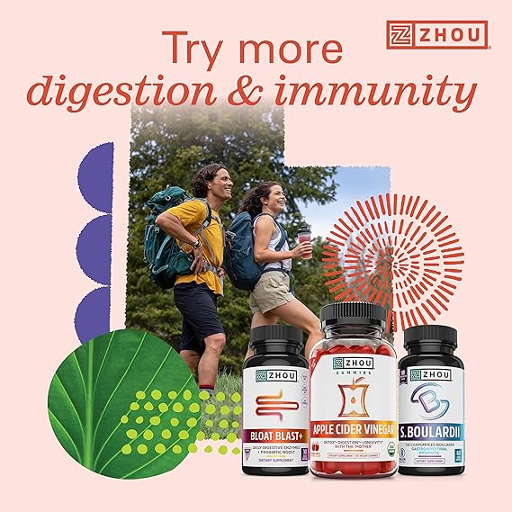 Zhou Gummies Gut Guru Prebiotic Probiotic Fiber