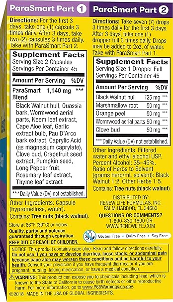 Renew Life Para Smart Cleanse Kit 14 Day 2 Part Program