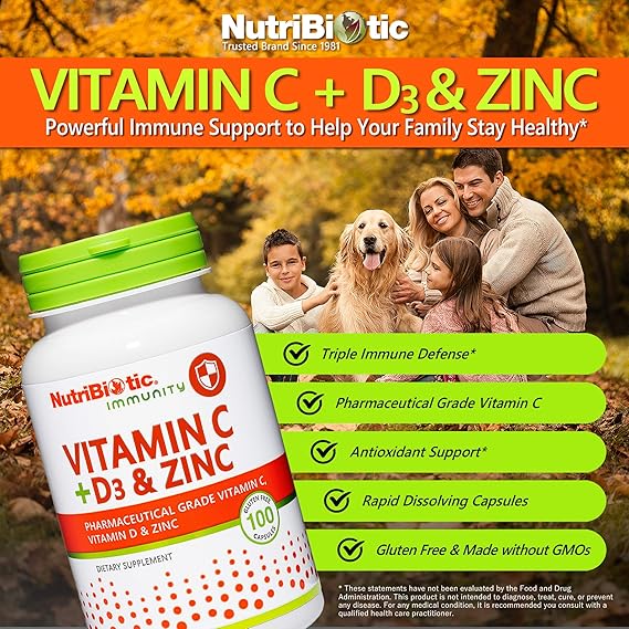 NutriBiotic Vitamin C + D3 & Zinc