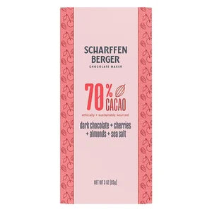 SCHARFFEN BERGER 70% Dark Chocolate Cherry Almond 3 OZ