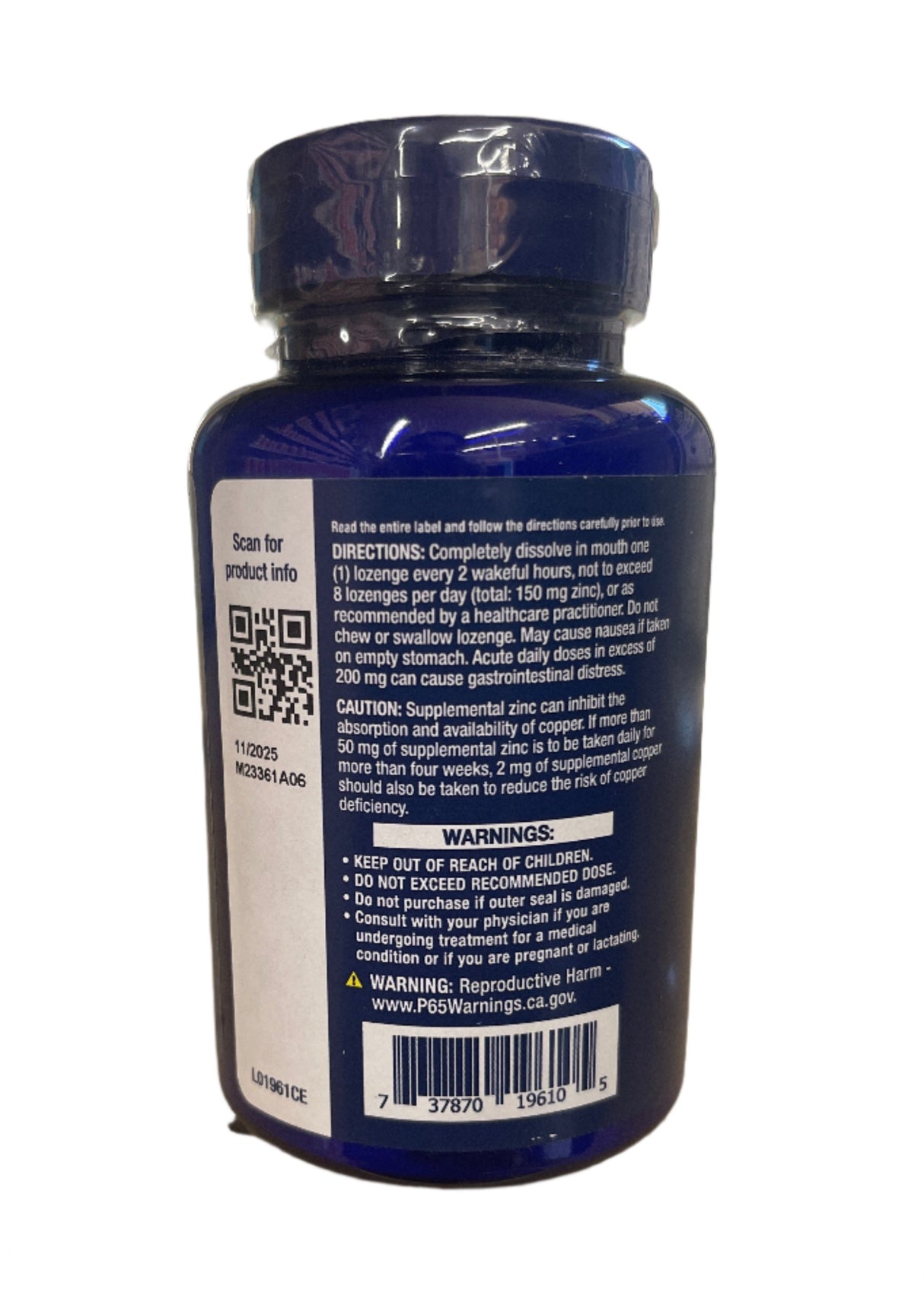 Enhanced Zinc Lozenges Peppermint Flavor