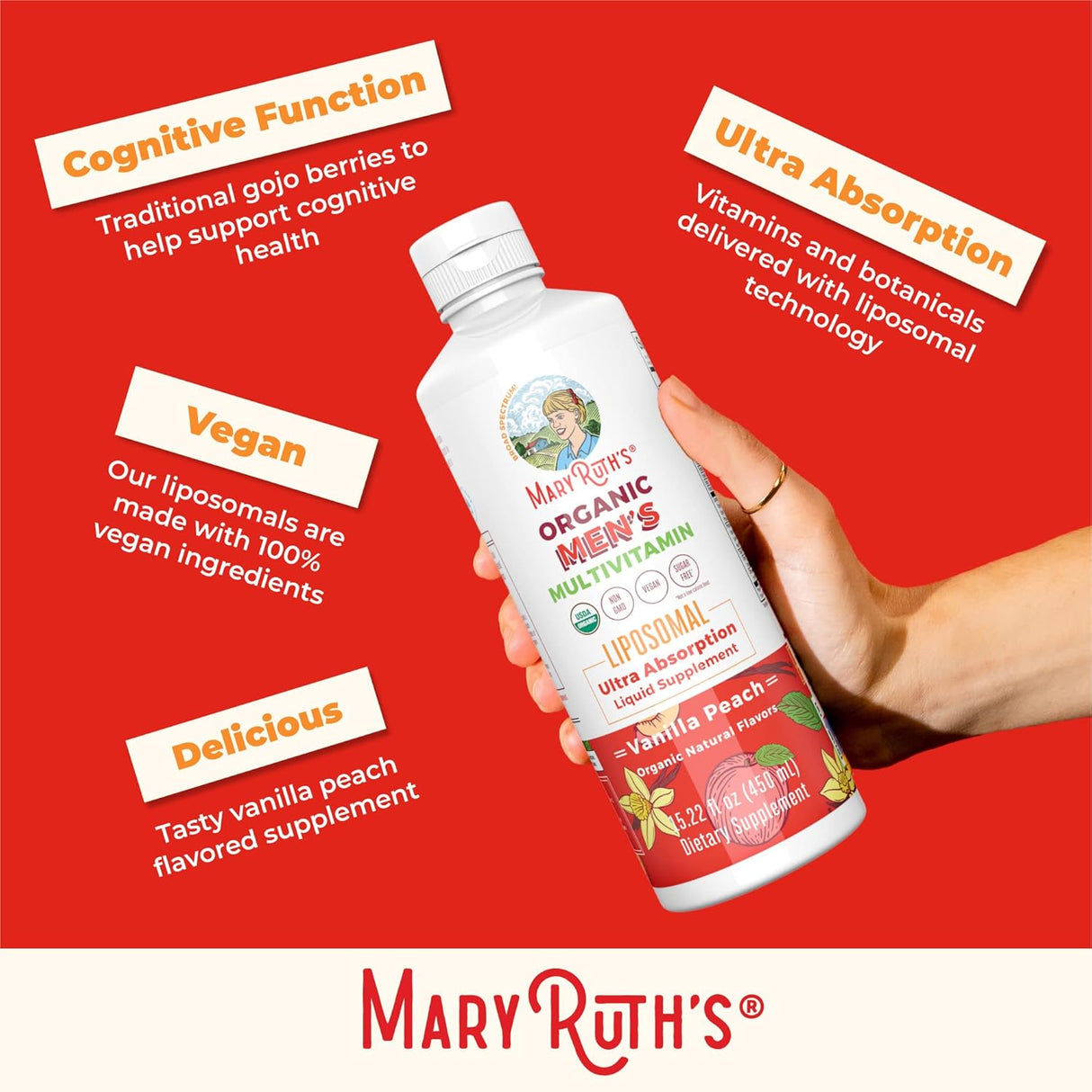 MaryRuth Organics Organic Men's Multivitamin Liposomal (15.22 oz)