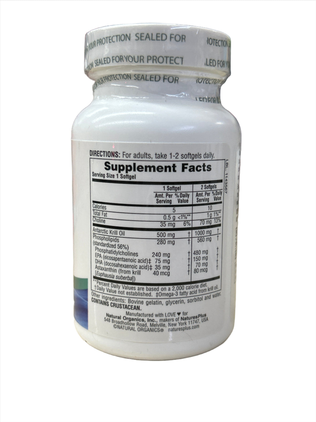 Natures Plus Aceite de Krill Antártico 500 mg 60 Cápsulas Blandas