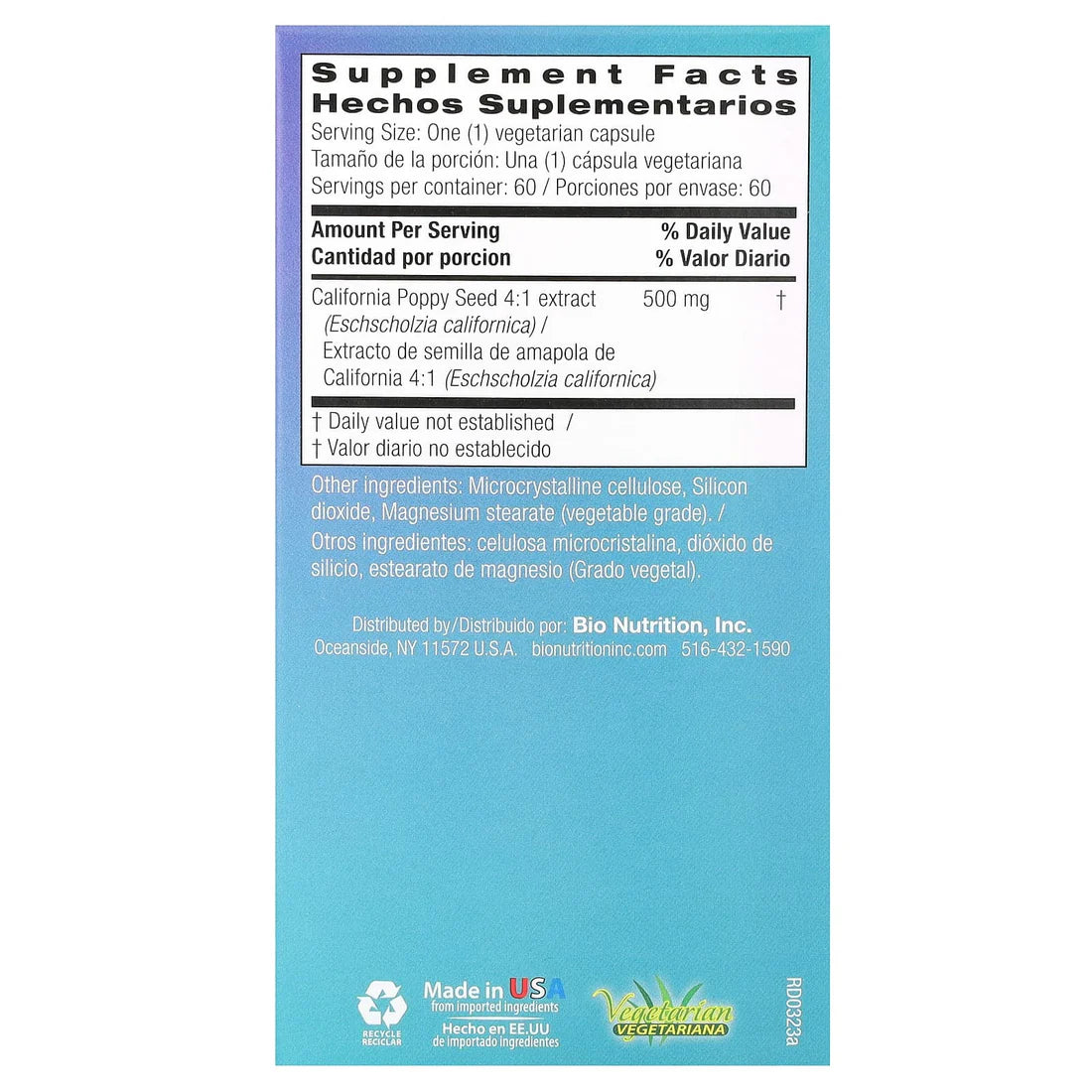 Bio Nutrition California Poppy Seed