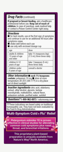 Nature's Way Umcka® Elderberry Cold+Flu Syrup 4 Fl Oz