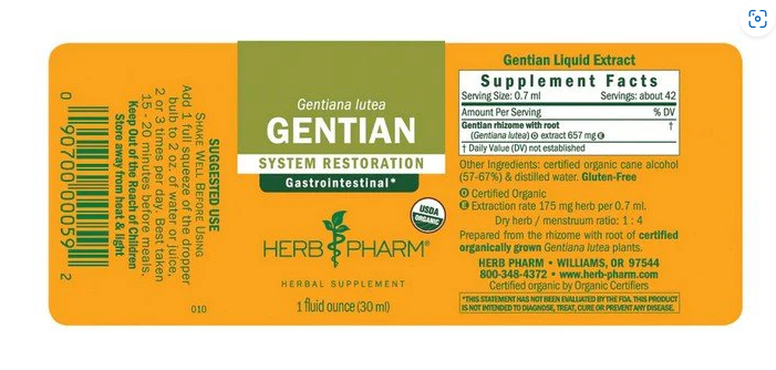 Herb Pharm GENTIAN EXTRACT 1 oz