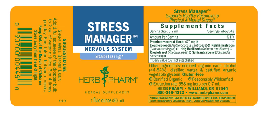 Herb Pharm STRESS MANAGER 4 oz