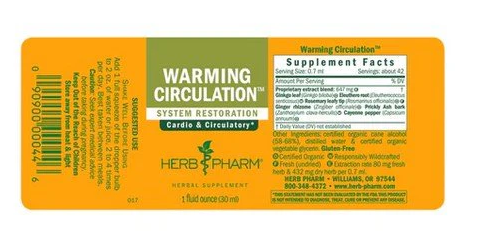 Herb Pharm WARMING CIRCULATION 1 oz