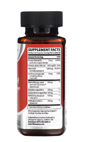 Life Seasons Blood Nourish-R for Blood Building Support 60 Capsule