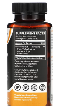 Life Seasons LSE Berberine for Berberine HCI 1000 mg 60 Capsule