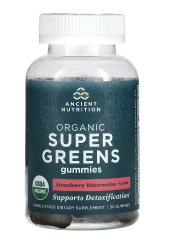 Ancient Nutrition Organic SuperGreens Gummy - Strawberry Watermelon - 50ct Gummy