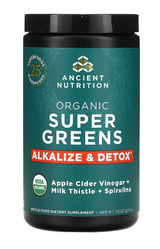 Ancient Nutrition Organic SuperGreens Alkalize & Detox Powder - 25 srv Powder