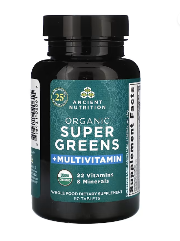 Ancient Nutrition Organic SuperGreens +Multivitamin Tablet - 90ct Tablets