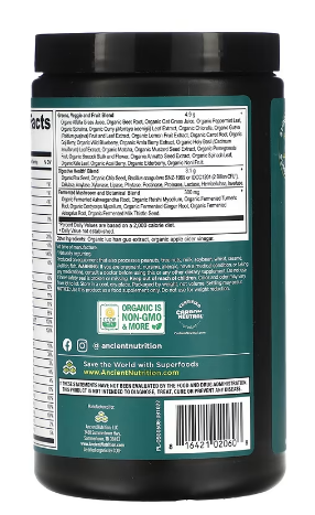 Ancient Nutrition Organic SuperGreens +Multivitamin Powder - 25 srv Powder