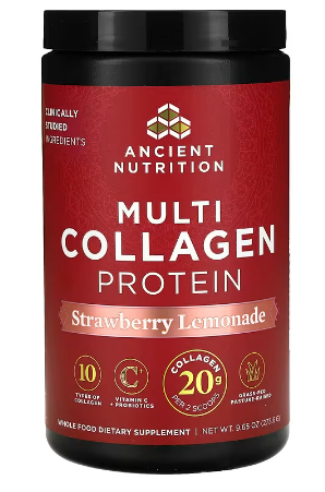 Ancient Nutrition Multi Collagen Protein - Strawberry Lemonade - 24srv Powder