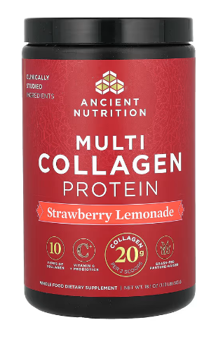 Ancient Nutrition Multi Collagen Protein - Strawberry Lemonade - 45 srv Powder
