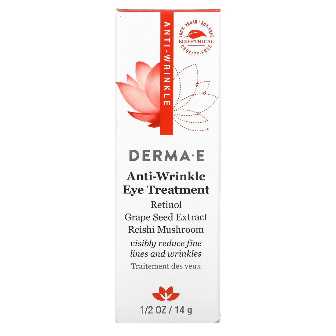 DERMA E. ANTI WRINKLE VIT A EYE CREME .5OZ