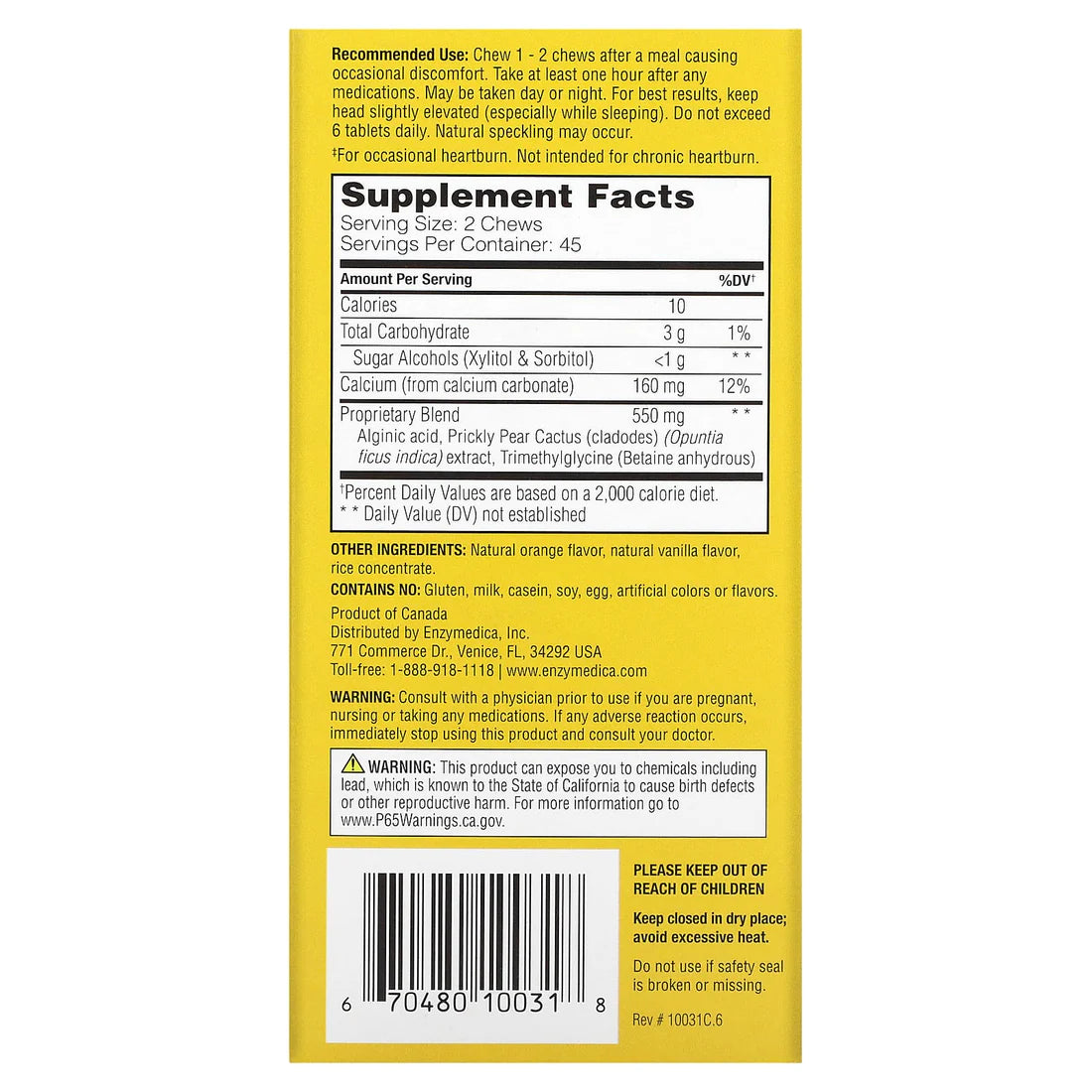 Enzymedica Heartburn Soothe 90 Tablets